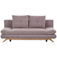 KANAPÉÁGY textil szürke, fáradtrózsaszín  - bükk/fáradtrózsaszín, Konventionell, textil/fa (205/86/94cm) - Carryhome