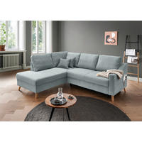 ECKSOFA Valentina Hellblau Cord  - Naturfarben/Hellblau, MODERN, Holz/Textil (200/230cm) - Livetastic