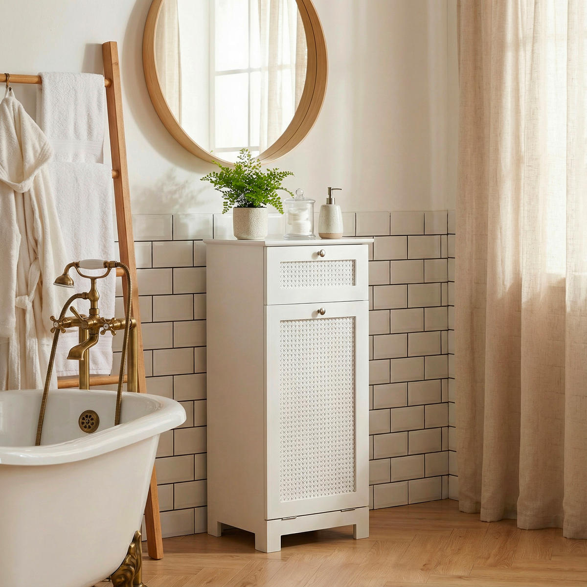 SKŘÍŇ NA PRÁDLO, bílá - bílá/barvy stříbra, Design, kov/kompozitní dřevo (40/90/38cm) - Livetastic