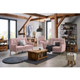 SESSEL Webstoff Rosa    - Eichefarben/Rosa, Design, Holz/Textil (90/105/84cm) - Carryhome