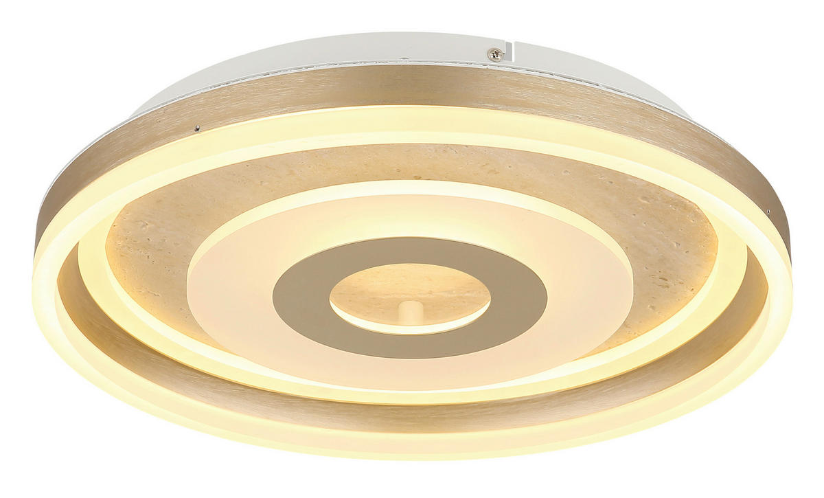 LED-DECKENLEUCHTE Cardenas 40/7 cm  - Champagner/Opal, Design, Glas/Kunststoff (40/7cm)