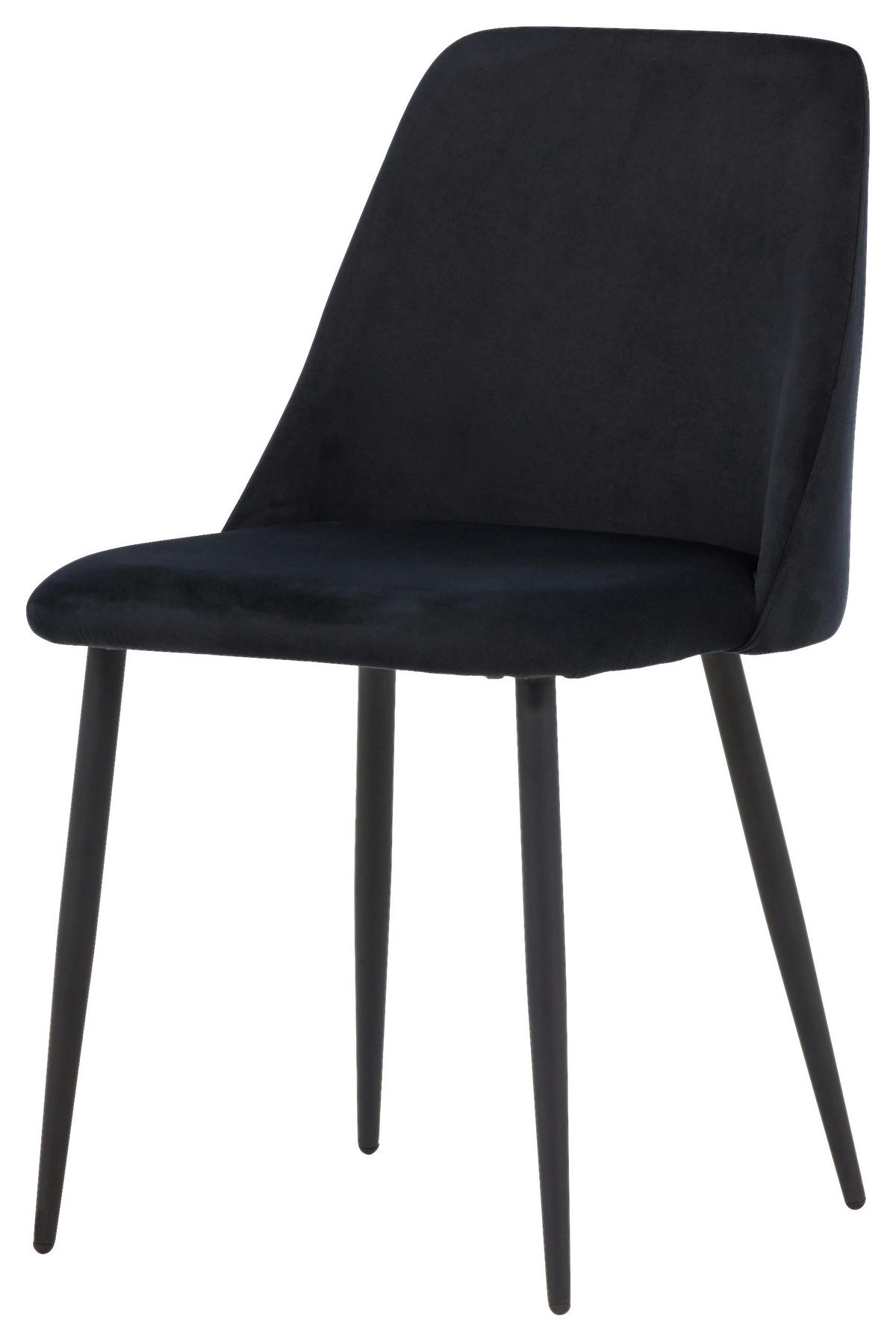 STUHL-SET 2 Stück  in Stahl Samt  - Schwarz, Design, Textil/Metall (49/87/56cm) - Livetastic