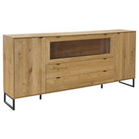 SIDEBOARD Eichefarben  212/93,6/40 cm  - Eichefarben/Schwarz, Natur, Glas/Holz (212/93,6/40cm) - Carryhome