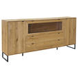 SIDEBOARD Eichefarben  212/93,6/40 cm  - Eichefarben/Schwarz, Natur, Glas/Holz (212/93,6/40cm) - Carryhome