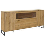 SIDEBOARD Eichefarben  212/93,6/40 cm  - Eichefarben/Schwarz, Natur, Glas/Holz (212/93,6/40cm) - Carryhome
