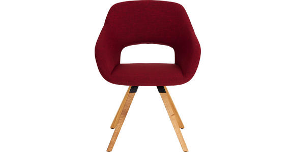 ARMLEHNSTUHL Wildeiche massiv Rot, Eichefarben - Eichefarben/Rot, Natur, Holz/Textil (62/80/60cm) - Valnatura
