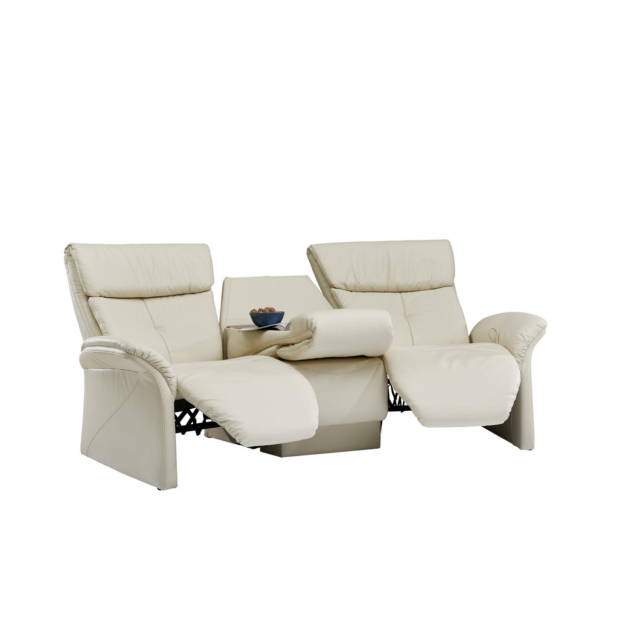 HEIMKINO-SOFA Echtleder Beige  - Beige/Schwarz, KONVENTIONELL, Leder/Metall (208/105/103cm) - Himolla Komfortklass