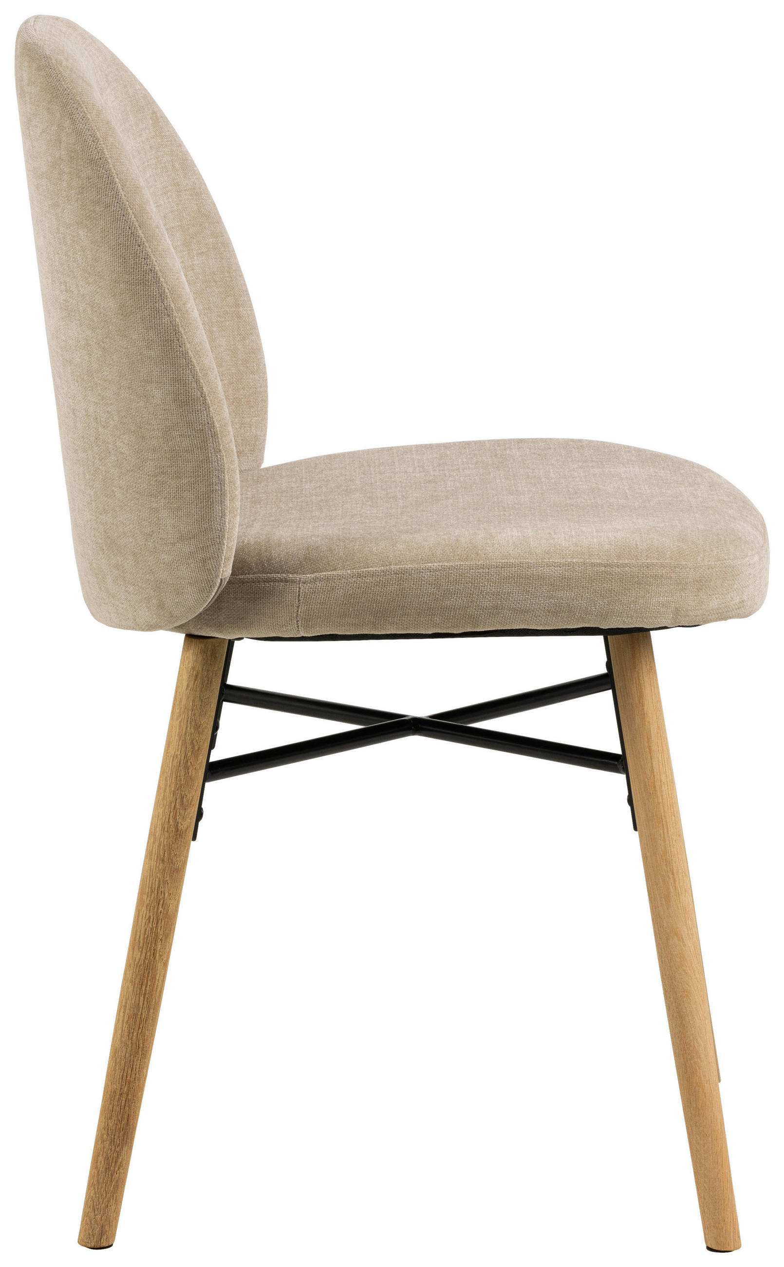 Thumbnail - Mid.you Stuhl, Beige, Textil, Holz, Eiche, Rundrohr, 58.5x80x60 cm, FSC Mix, Esszimmer, Stühle, Esszimmerstühle, Vierfuß...