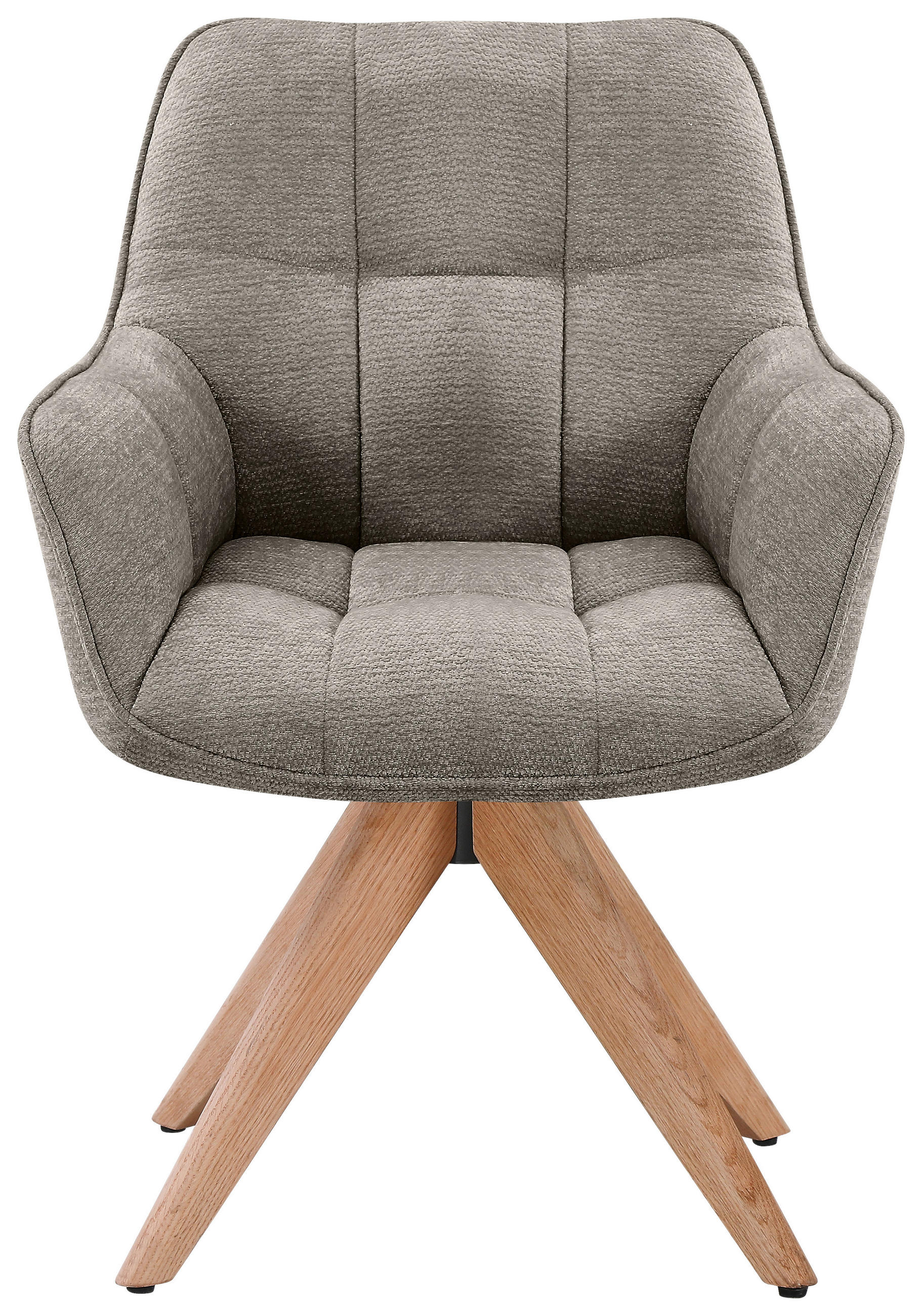 ARMLEHNSTUHL in Holz, Textil Eichefarben, Khaki  - Khaki/Eichefarben, Basics, Holz/Textil (64/85/62cm) - Livetastic