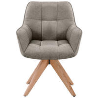 ARMLEHNSTUHL in Holz, Textil Eichefarben, Khaki  - Khaki/Eichefarben, Basics, Holz/Textil (64/85/62cm) - Livetastic