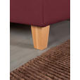 POLSTERBETT Matratze, Lattenrost, Bettkasten Buchefarben, Weinrot 180/200 cm  - Buchefarben/Weinrot, Design, Holz/Textil (180/200cm) - Valnatura