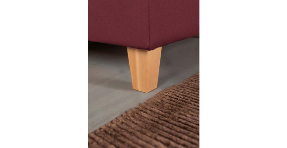 POLSTERBETT Matratze, Lattenrost, Bettkasten Buchefarben, Weinrot 180/200 cm - Buchefarben/Weinrot, Design, Holz/Textil (180/200cm) - Valnatura