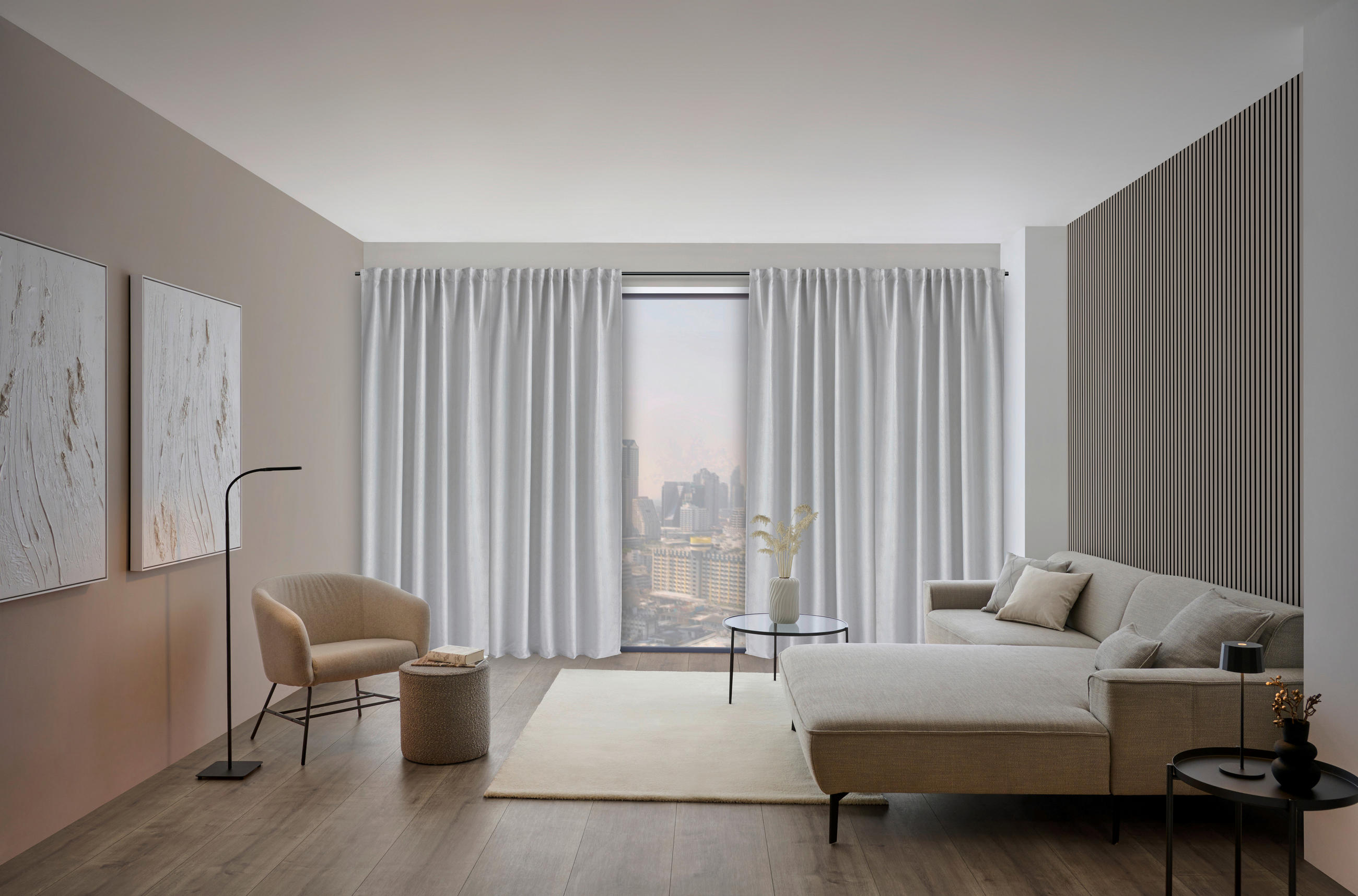 FERTIGVORHANG CAVA black-out (lichtundurchlässig) 140/245 cm   - Ecru, KONVENTIONELL, Textil (140/245cm) - Dieter Knoll