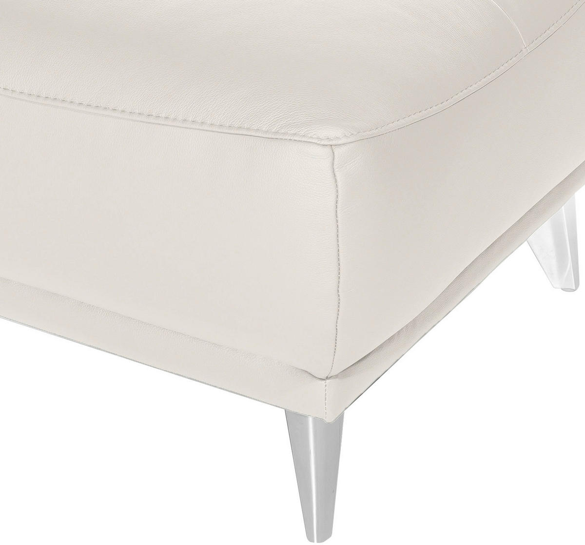 HOCKER in Textil Weiss  - Chromfarben/Weiss, Modern, Textil/Metall (65/46/65cm) - MID.YOU