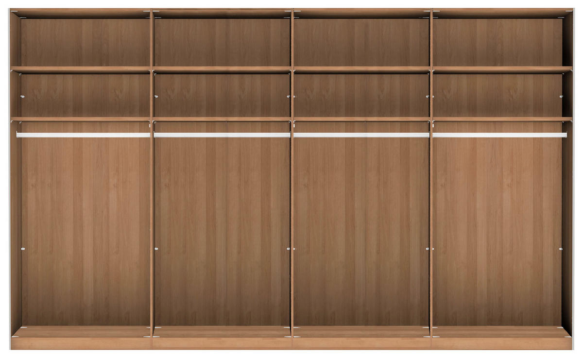 SCHWEBETÜRENSCHRANK in Buchefarben  - Buchefarben, Natur, Glas/Holz (330/236/67cm) - Linea Natura
