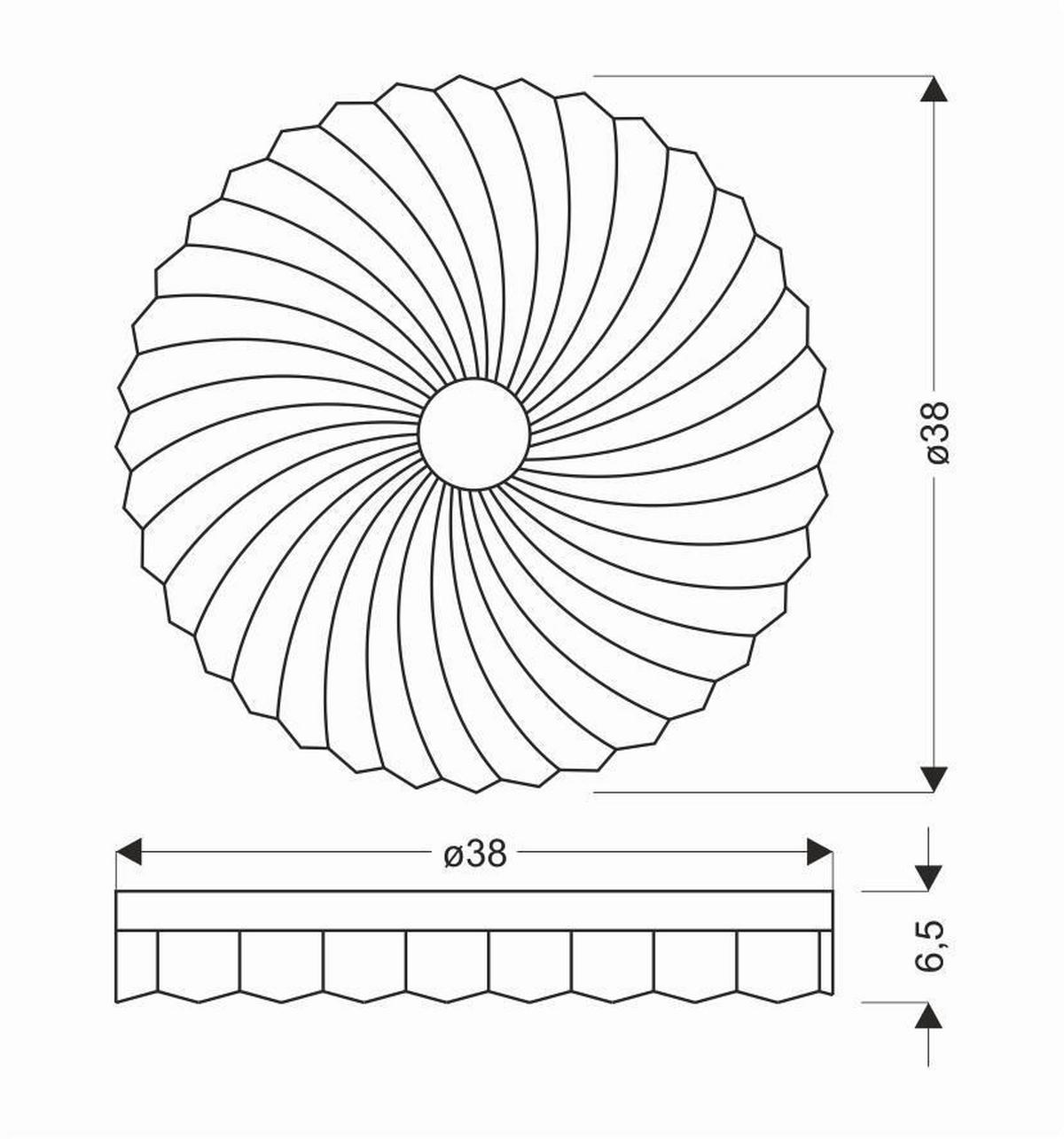 LED-DECKENLEUCHTE 38/38/6.5 cm   - Eichefarben/Weiß, Natur, Kunststoff/Metall (38/38/6.5cm)