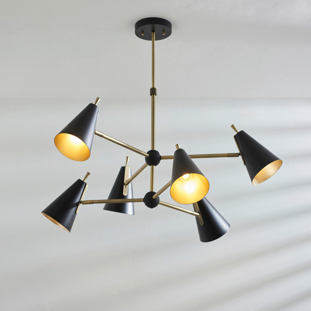DECKENLEUCHTE Endon Everett 96/76 cm   - Messingfarben/Schwarz, Design, Metall (96/76cm) - ENDON