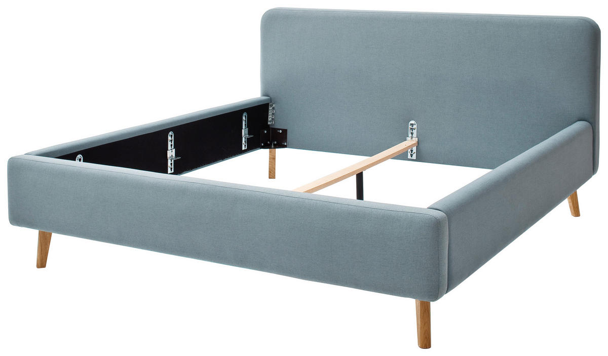 TAPECIRANI KREVET   180/200 cm   svijetlo plava  - boje hrasta/svijetlo plava, Design, tekstil/drvo (180/200cm) - Livetastic