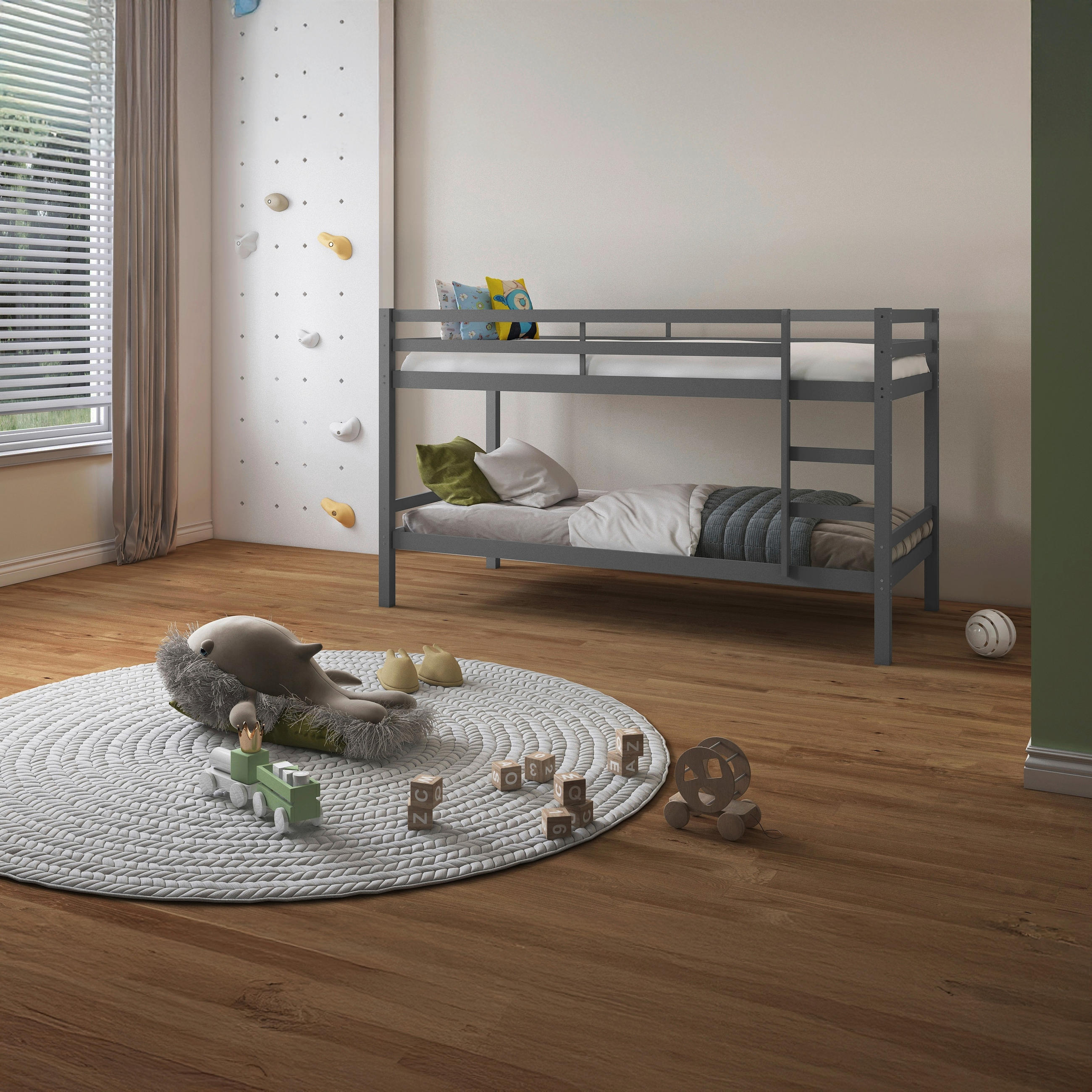 ETAGENBETT 90/200 cm Grau  - Grau, MODERN, Holz (90/200cm) - MID.YOU