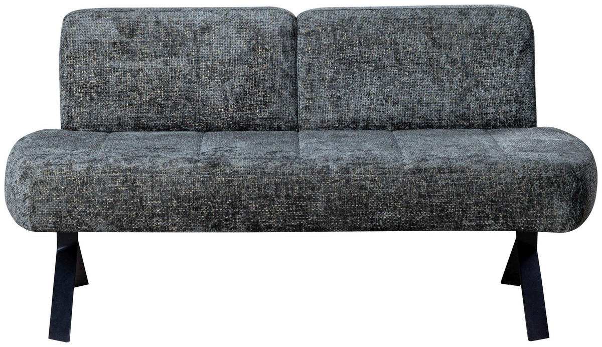 SITZBANK 162/83/71 cm Webstoff Grün  - Schwarz/Grün, MODERN, Textil/Metall (162/83/71cm) - Livetastic