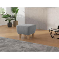 HOCKER Flachgewebe Grau  - Eichefarben/Grau, KONVENTIONELL, Holz/Textil (56/46/56cm) - Sit & More