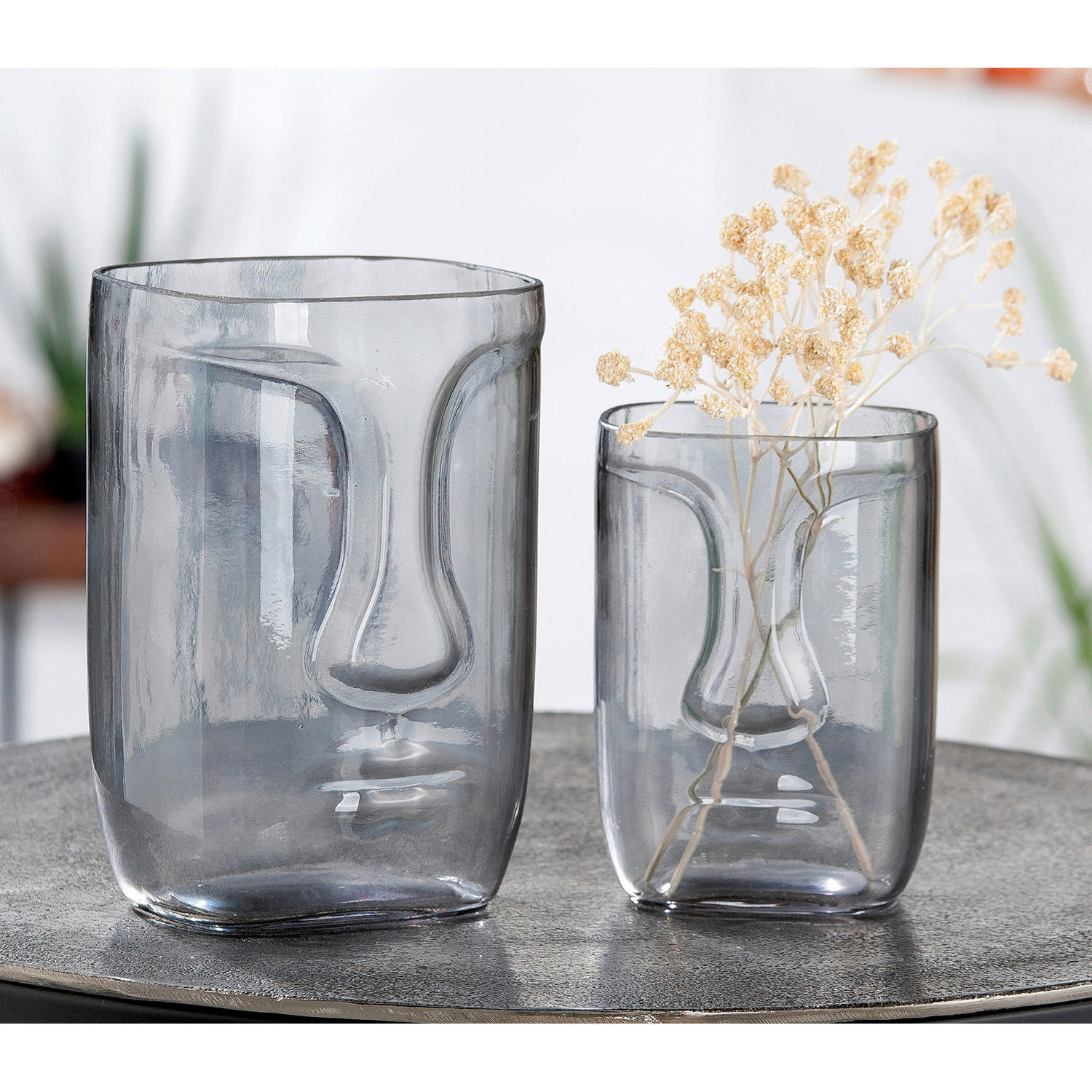 DEKOVASE  - Hellgrau, LIFESTYLE, Glas (10/15/9cm)