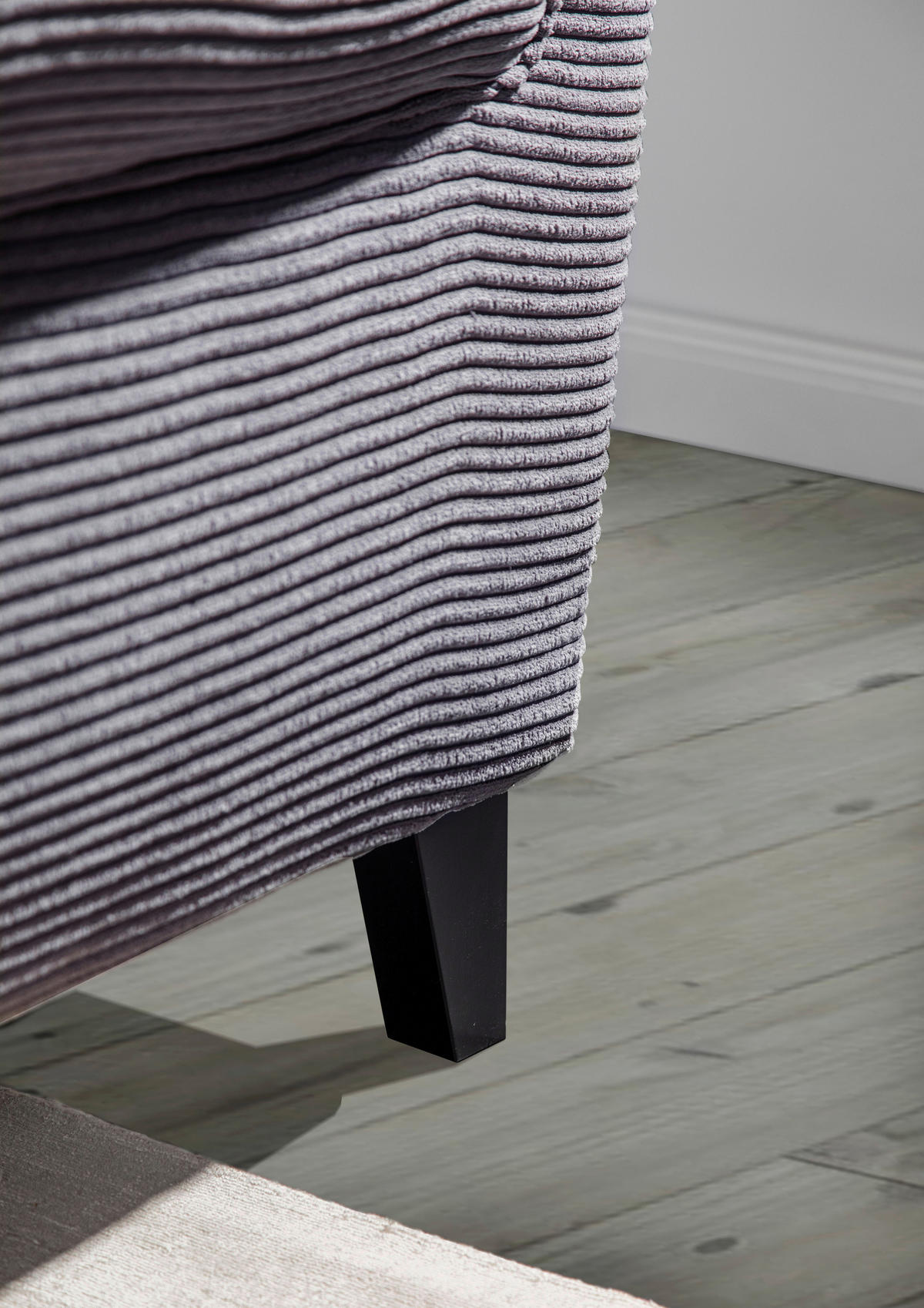 2-SITZER-SOFA Cord Dunkelgrau  - Dunkelgrau/Dunkelbraun, Design, Holz/Textil (168/96/75cm)
