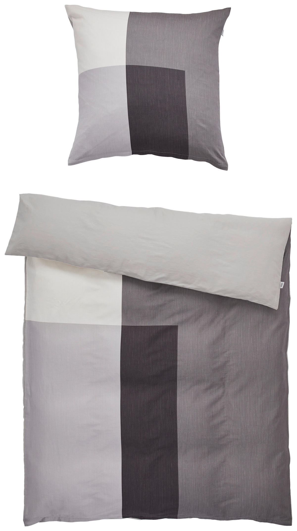WENDEBETTWÄSCHE Satin 135/200 cm  - Anthrazit/Creme, Design, Textil (135/200cm) - Schöner Wohnen