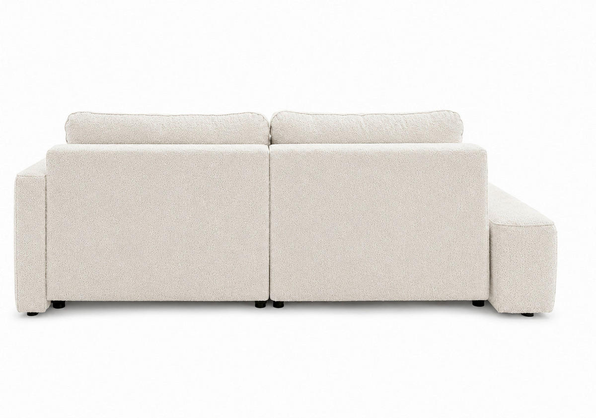 ECKSOFA FREDO Creme Bouclé  - Creme/Schwarz, Design, Kunststoff/Textil (233/150cm) - MID.YOU