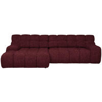ECKSOFA in Webstoff Bordeaux   - Bordeaux/Schwarz, MODERN, Kunststoff/Textil (180cm) - Welnova