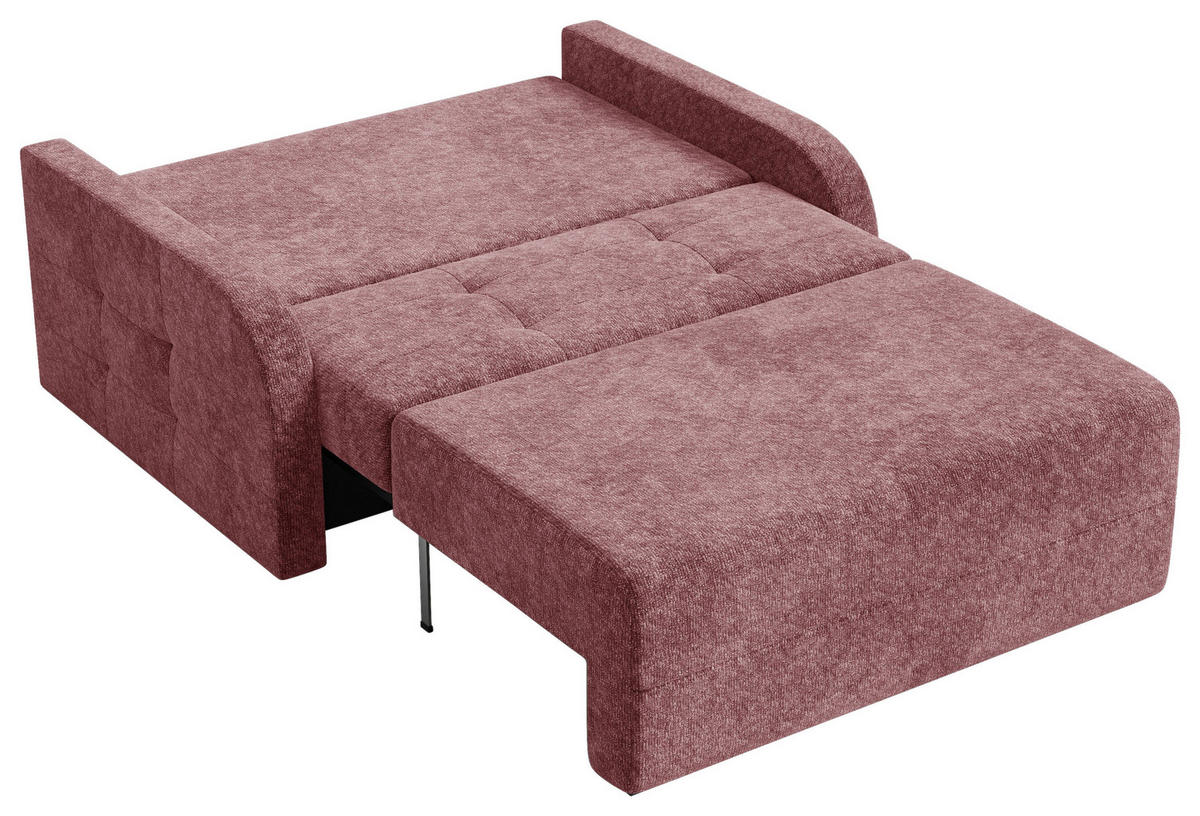 SCHLAFSOFA Chenille Beere  inkl. Bettkasten, Schlaffunktion, Rücken echt, Liegefläche im Originalstoff  - Beere/Schwarz, MODERN, Kunststoff/Textil (190/90/100cm) - Milino