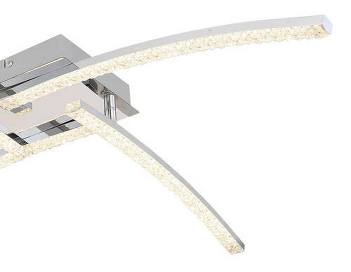 LED MENNYEZETI LÁMPA - krómszínű, Design, műanyag/fém (69/69/10.5cm)