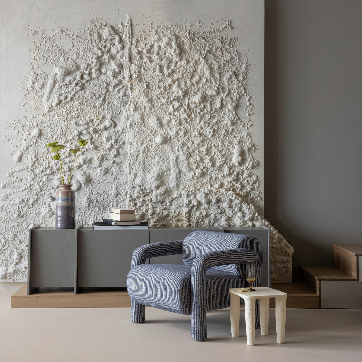 SESSEL in Webstoff Graublau  - Graublau, MODERN, Textil (76/65/82cm) - Livetastic