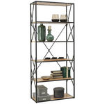 STANDREGAL Metall Schwarz, Eichefarben  - Eichefarben/Schwarz, Trend, Holzwerkstoff/Metall (80/190/35cm) - Landscape