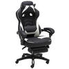 GAMINGSTUHL Schwarz, Weiß Metall, Kunststoff, Textil   - Schwarz/Weiß, Design, Kunststoff/Textil (68,5/116-124/60,5cm) - Livetastic