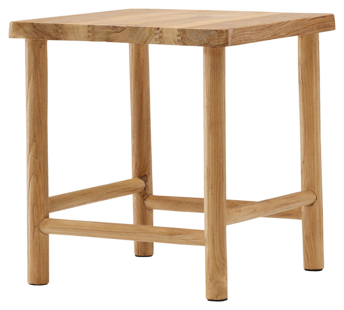 HOCKER Teakholz Hellbraun  - Hellbraun, Design, Holz (42/46/42cm) - Livetastic