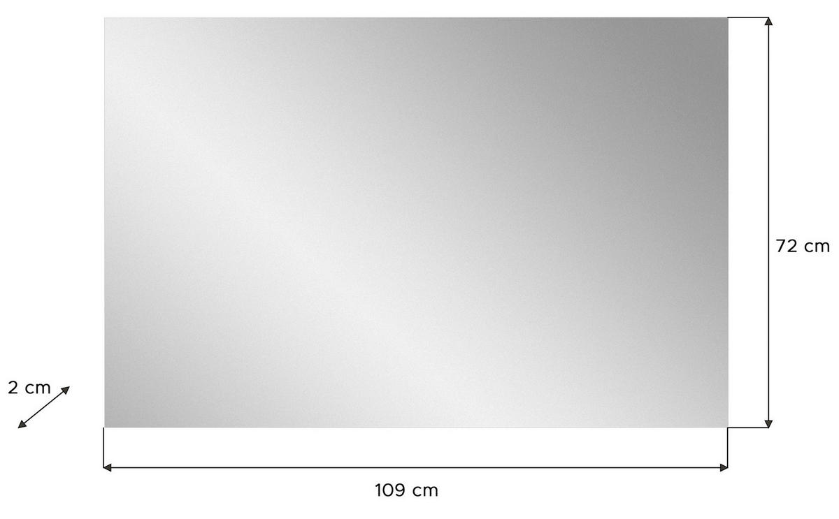 WANDSPIEGEL 109/72/2 cm    in rechteckig  - Weiß, Design, Glas/Holzwerkstoff (109/72/2cm) - Xora