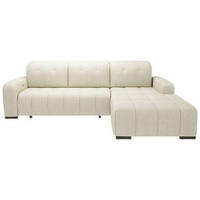 ECKSOFA in Mikrofaser Beige  - Beige/Schwarz, Modern, Textil/Metall (185/292cm) - Livetastic