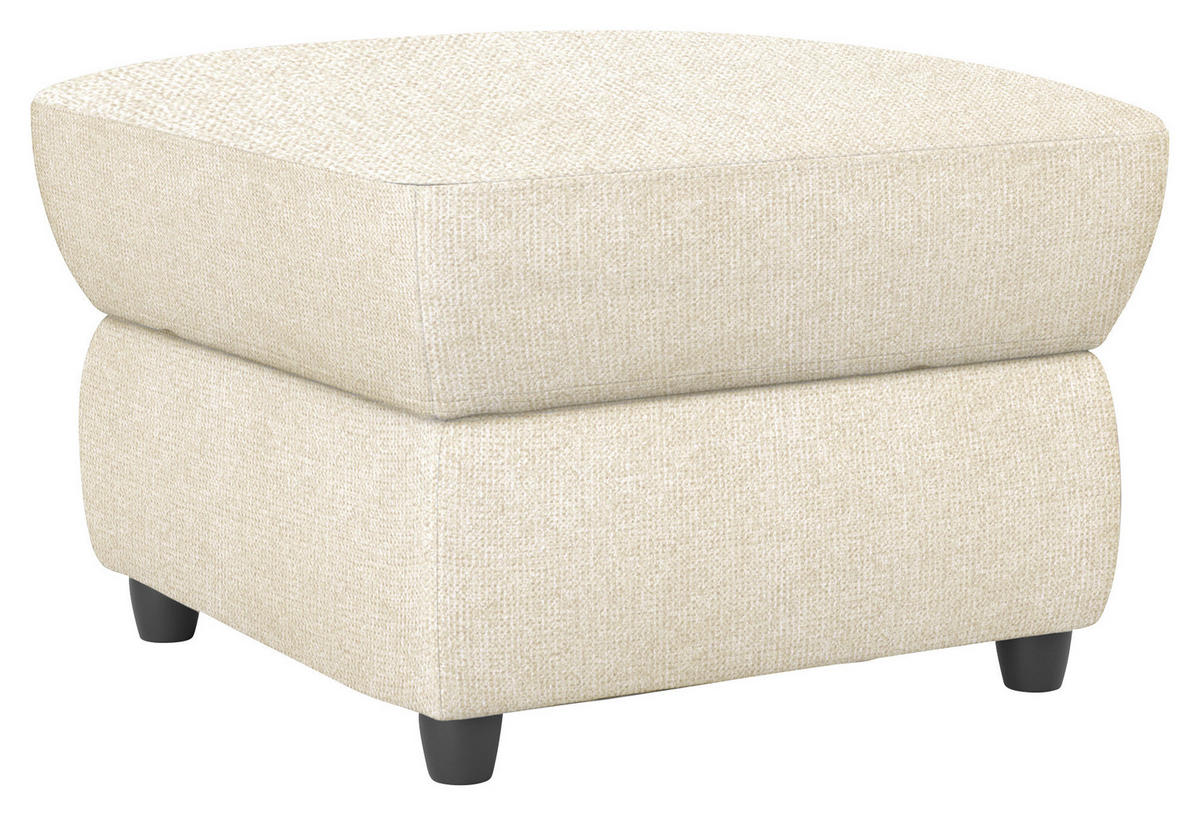 HOCKER Chenille Creme  - Creme/Schwarz, KONVENTIONELL, Kunststoff/Textil (68/45/68cm) - Livetastic