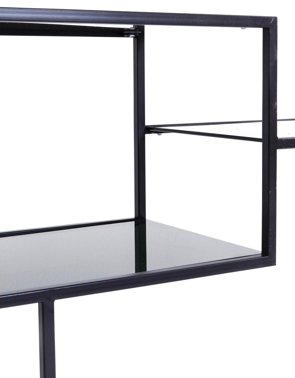 REGAL Anthrazit, Schwarz  - Anthrazit/Schwarz, Design, Glas/Metall (115/100/30cm) - Kare-Design