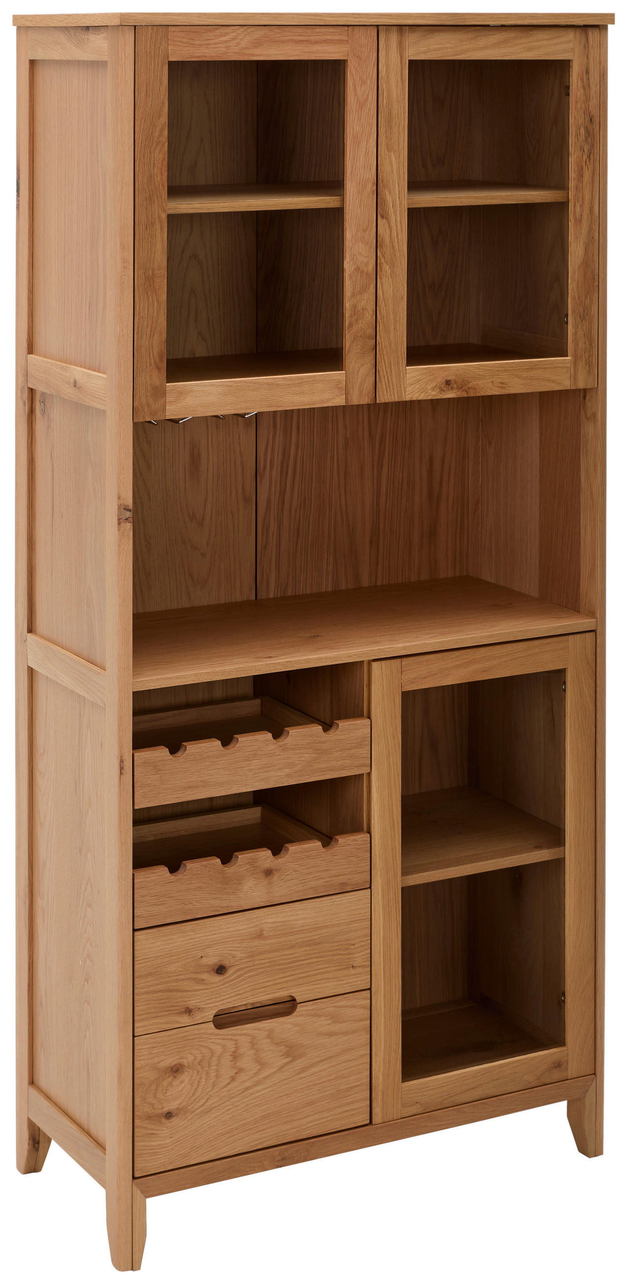 MID.YOU PRÍBORNÍK S VITRÍNOU, dub, prírodná farba, 85/180/43 cm