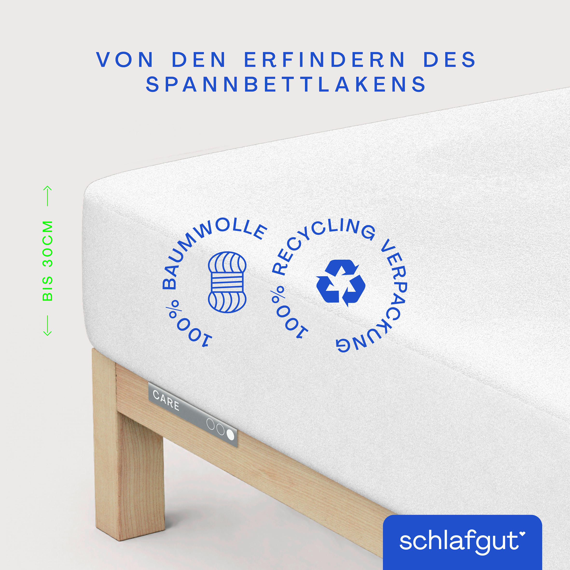 Schlafgut Matratzenauflage Baselayer Pro Molton Weiß 200x200 cm
