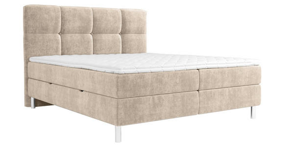 BOXBETT 180/200 cm  in Taupe  - Taupe/Chromfarben, MODERN, Holz/Holzwerkstoff (180/200cm) - Esposa