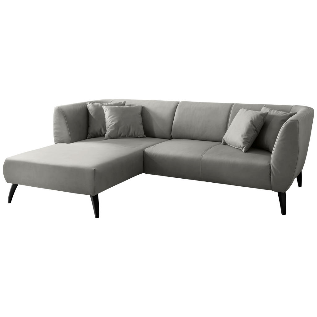 Thumbnail - Livetastic Ecksofa, Grau, Textil, Buche, Uni, 4-Sitzer, Füllung: Schaumstoff, Ottomane links, L-Form, 264x160 cm, Made i...