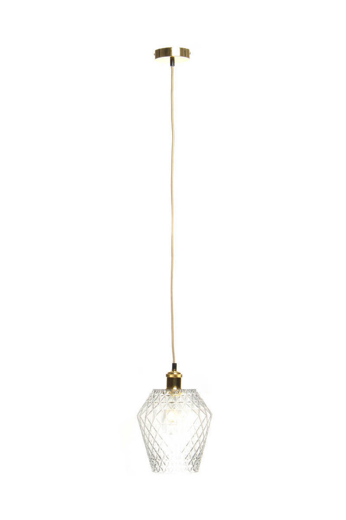 HÄNGELEUCHTE  20/27/20 cm   - Klar/Goldfarben, Trend, Glas (20/27/20cm) - Kayoom