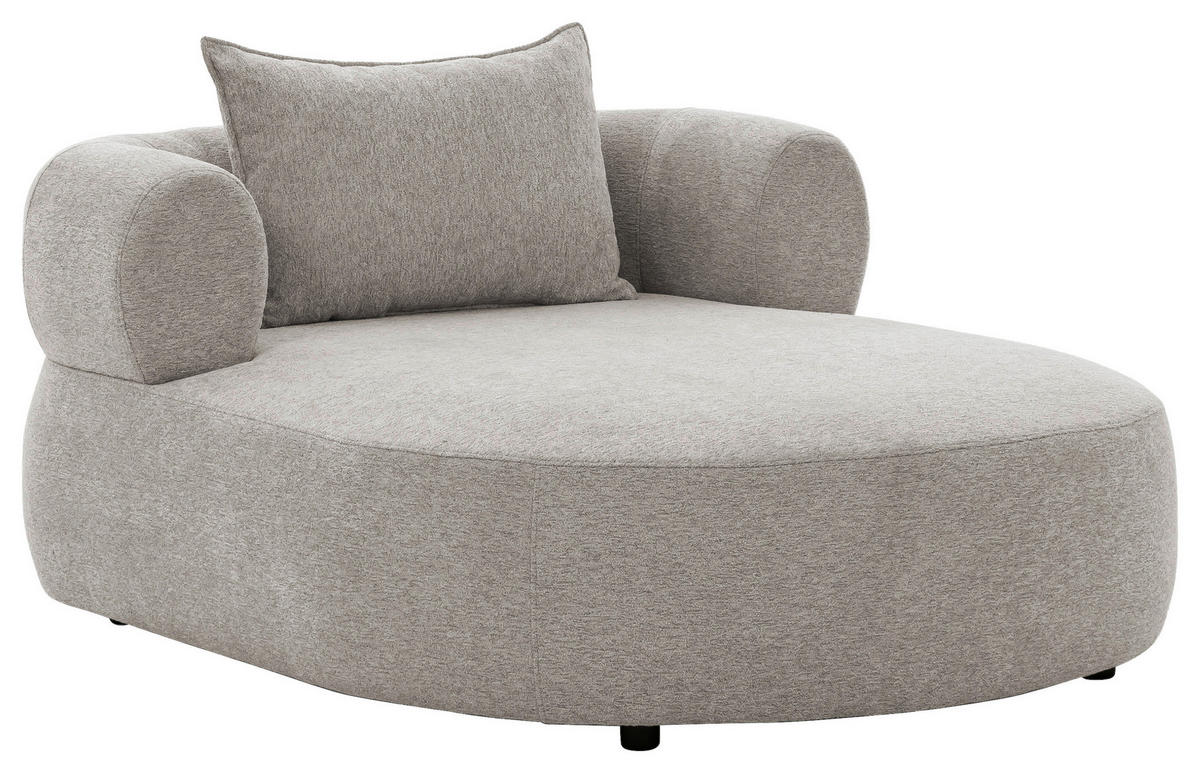 XXL-SESSEL Chenille Hellgrau    - Hellgrau/Schwarz, Design, Kunststoff/Textil (122/76/156cm) - Livetastic