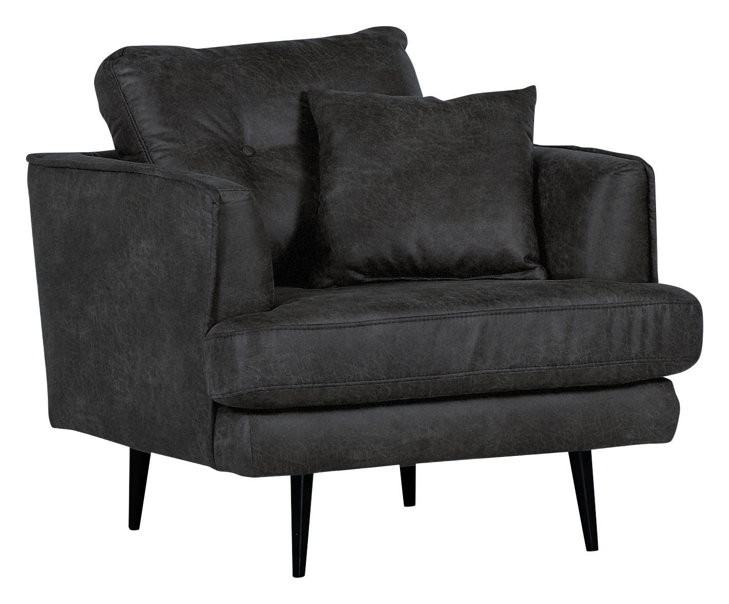 SESSEL Mikrofaser Anthrazit  - Anthrazit/Schwarz, Design, Holz/Textil (90/89/95cm) - Livetastic