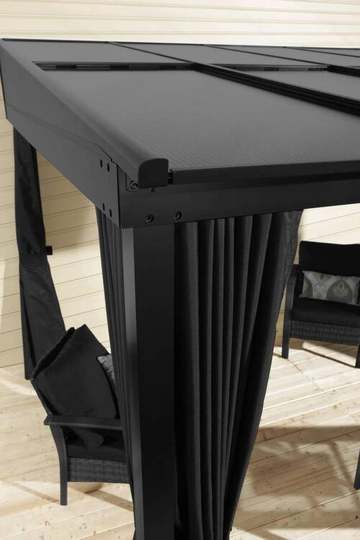 TERRASSENÜBERDACHUNG 364/240/296 cm   - Anthrazit, Basics, Metall (364/240/296cm)