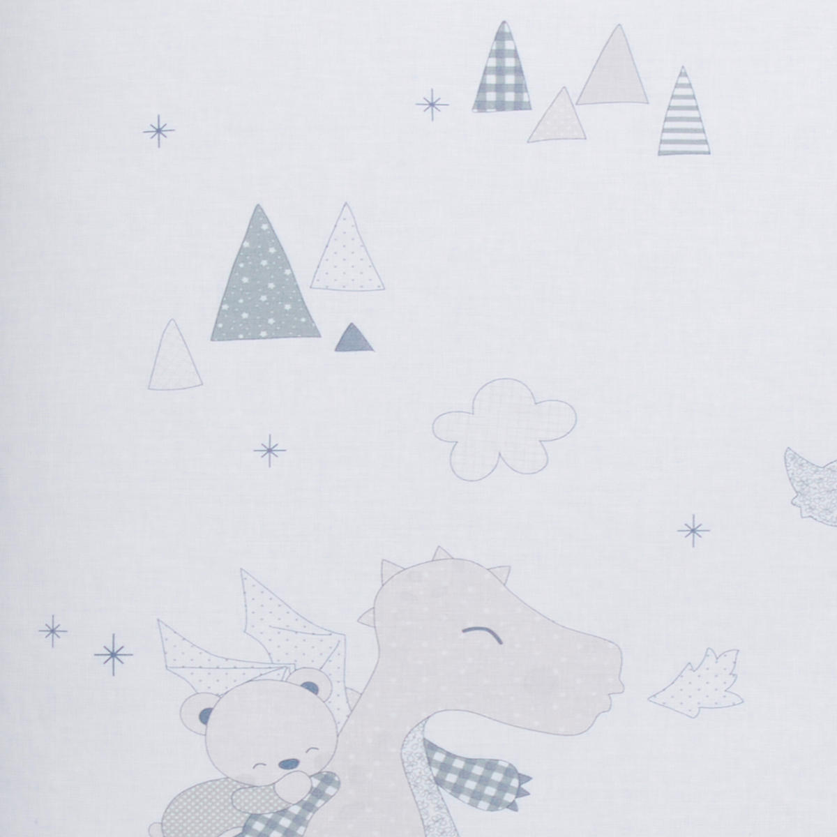BABYBETTWÄSCHE 100/135 cm  - Weiß/Grau, Basics, Textil (100/135cm) - Patinio