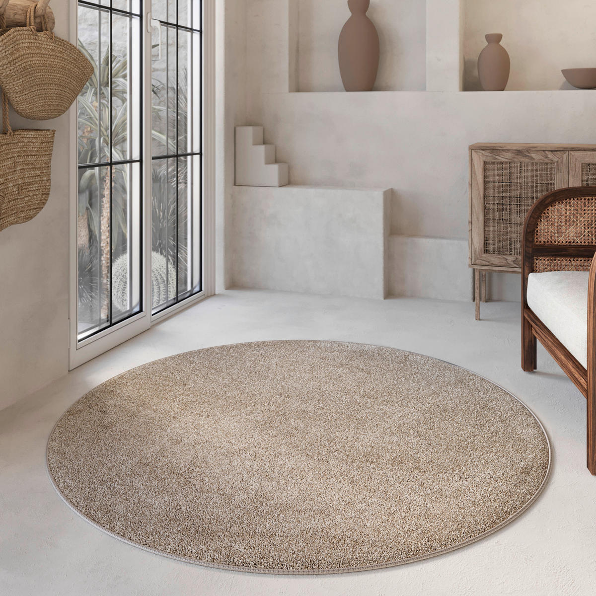 WEBTEPPICH 200 cm Nova Sandfarben  - Sandfarben, KONVENTIONELL, Textil (200cm) - WECON HOME BASIC